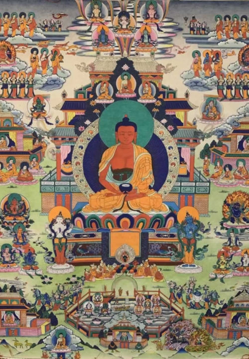 Amitabha with Retinue Thangka